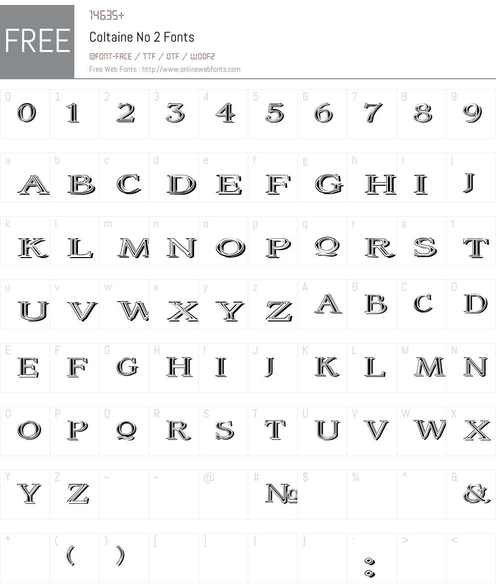 Coltaine No 2 Font Screenshots