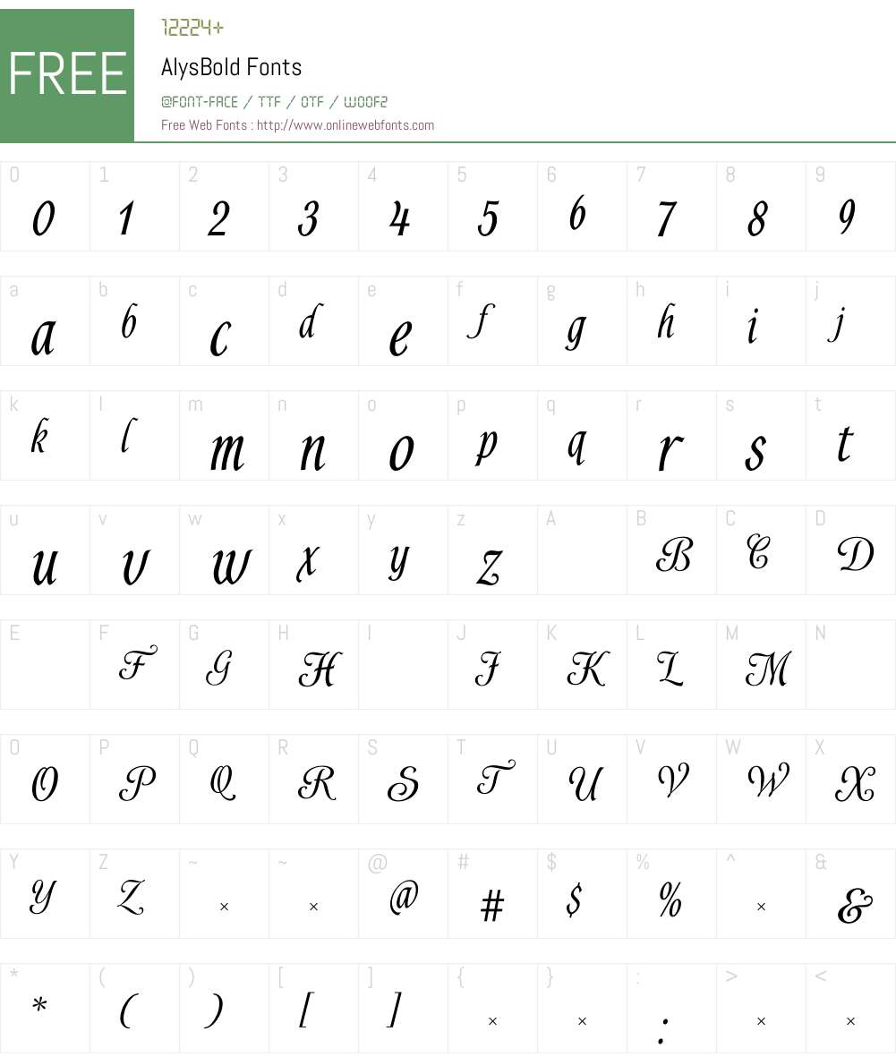 AlysBold Font Screenshots