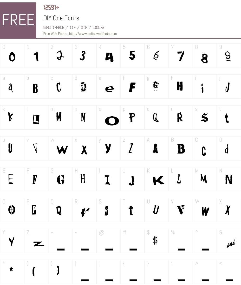 DIY One Font Screenshots