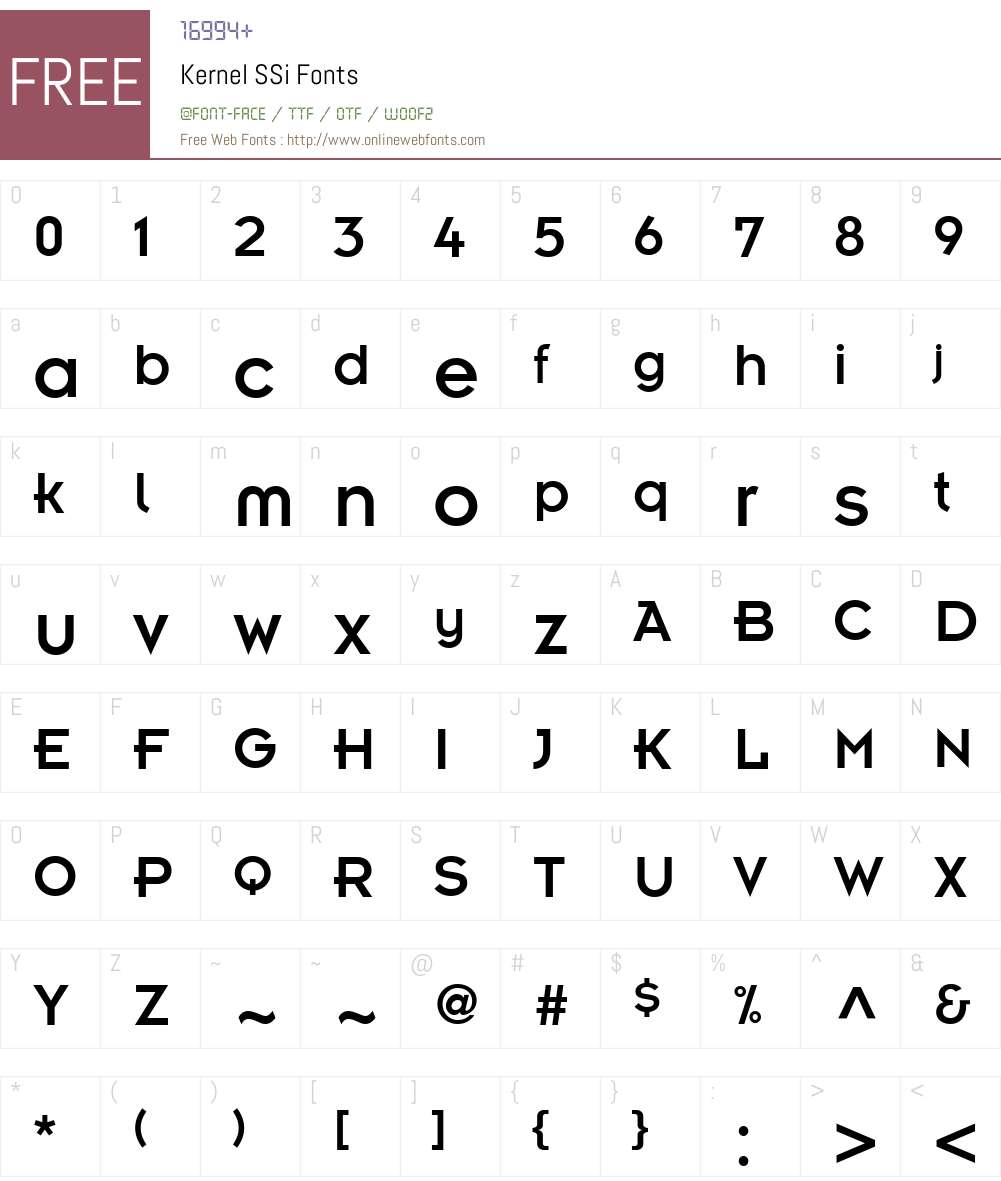 Kernel SSi Font Screenshots