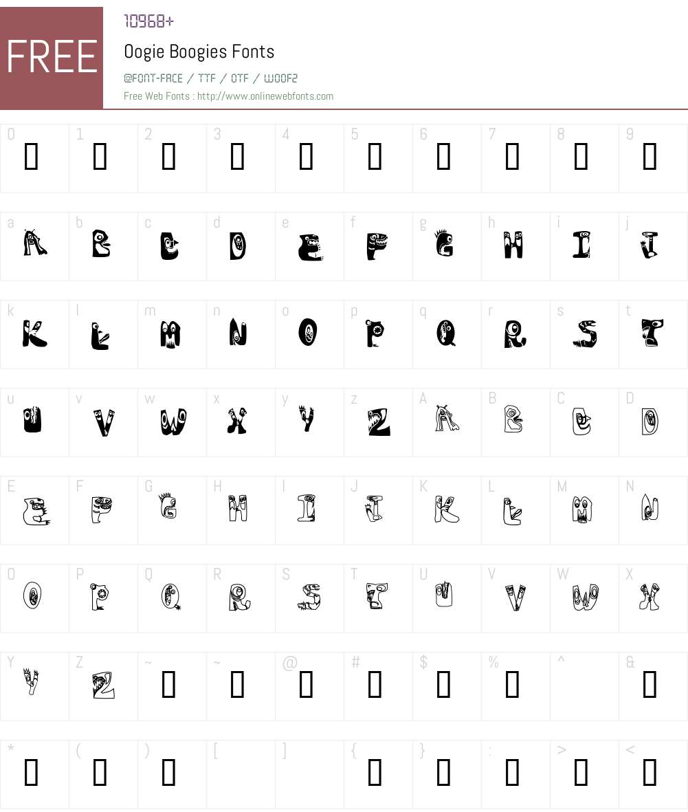 Oogie Boogies Font Screenshots