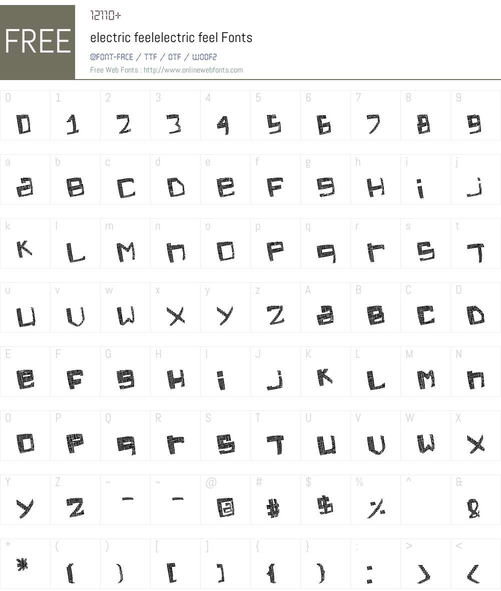 electric feel Font Screenshots