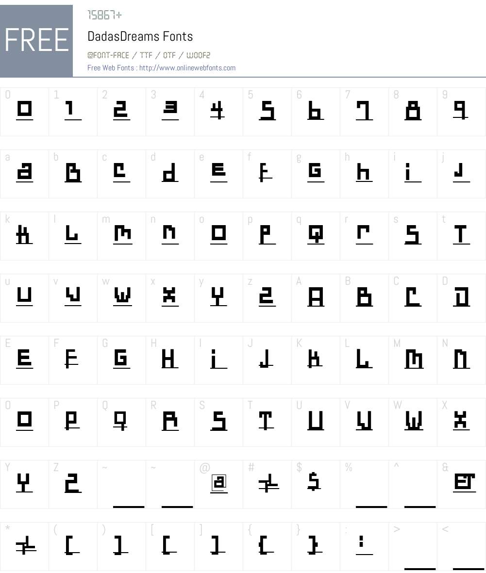 DadasDreams Font Screenshots