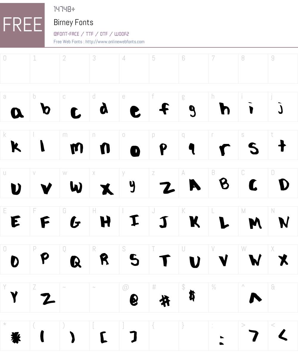 Birney Font Screenshots