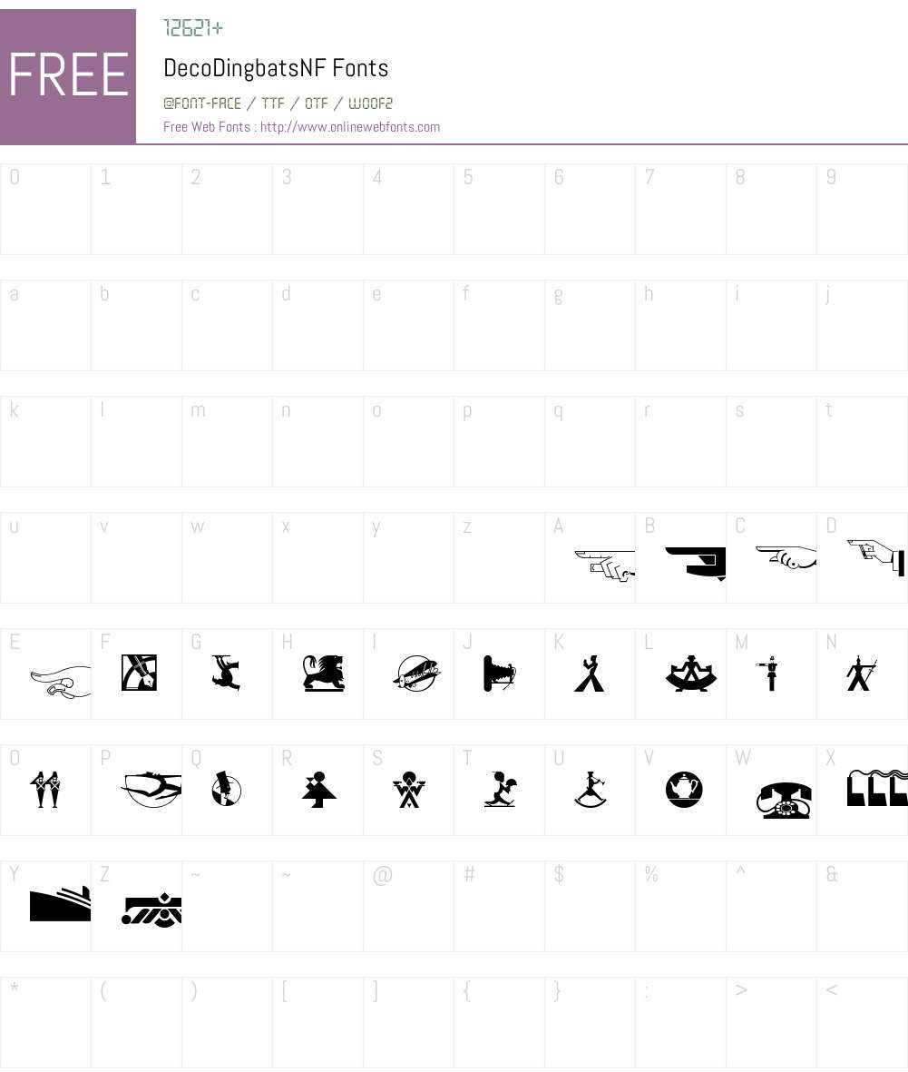 Deco Dingbats NF Font Screenshots