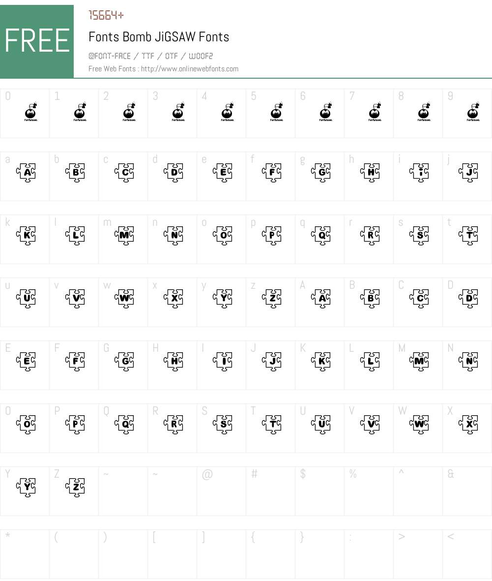 Fonts Bomb JiGSAW Font Screenshots