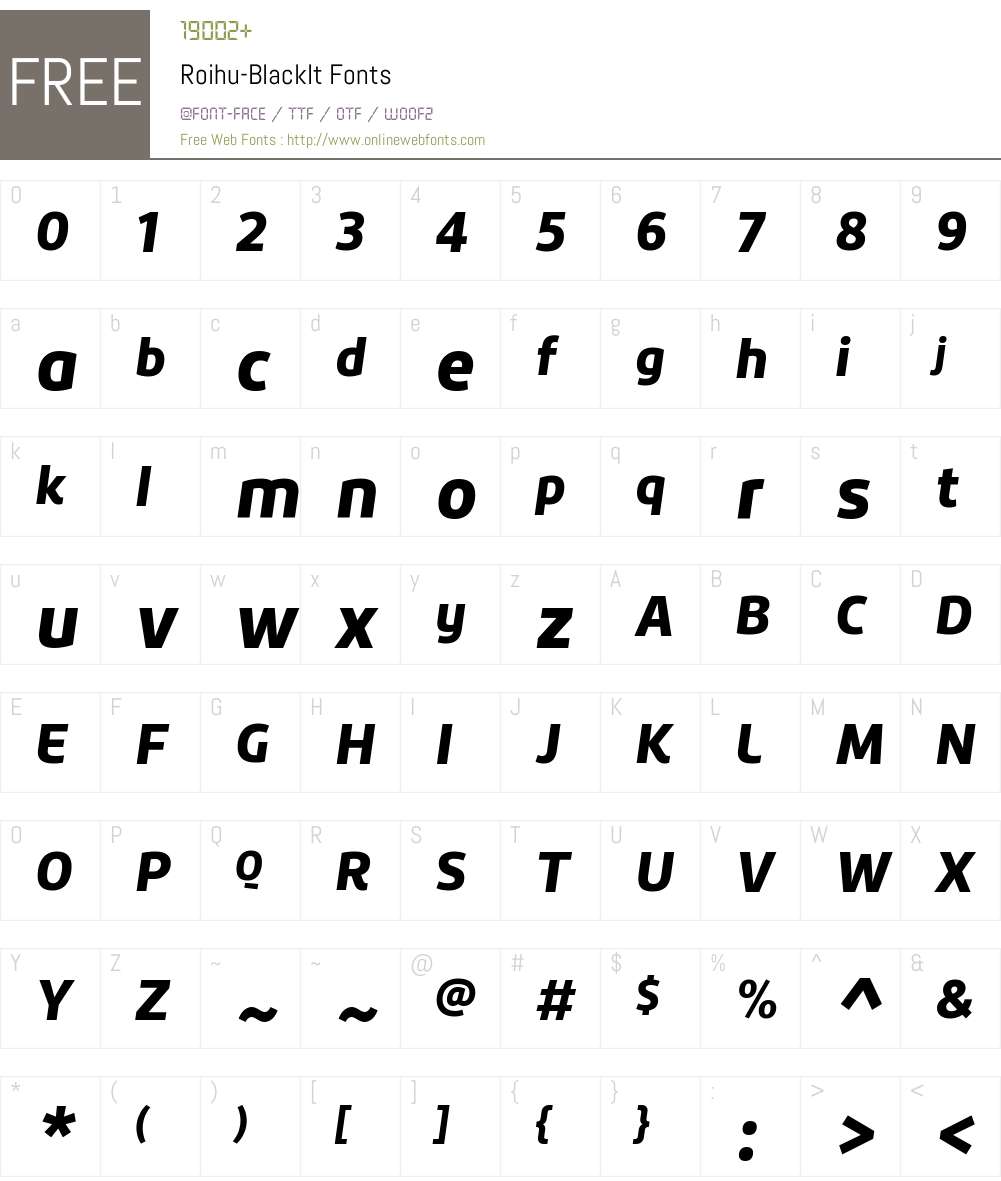 Roihu Black Font Screenshots