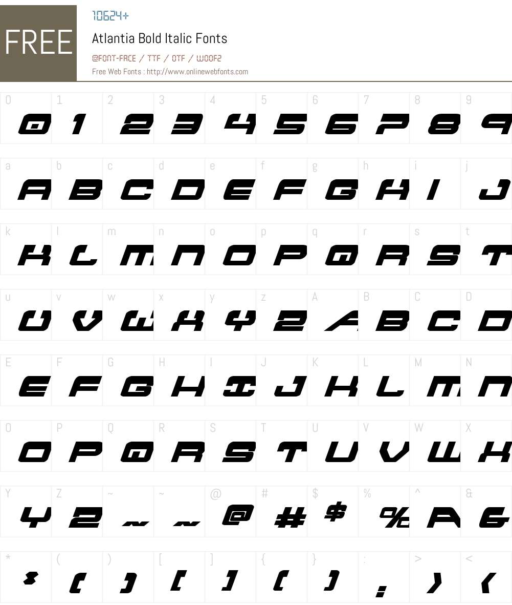 Atlantia Bold Italic Font Screenshots