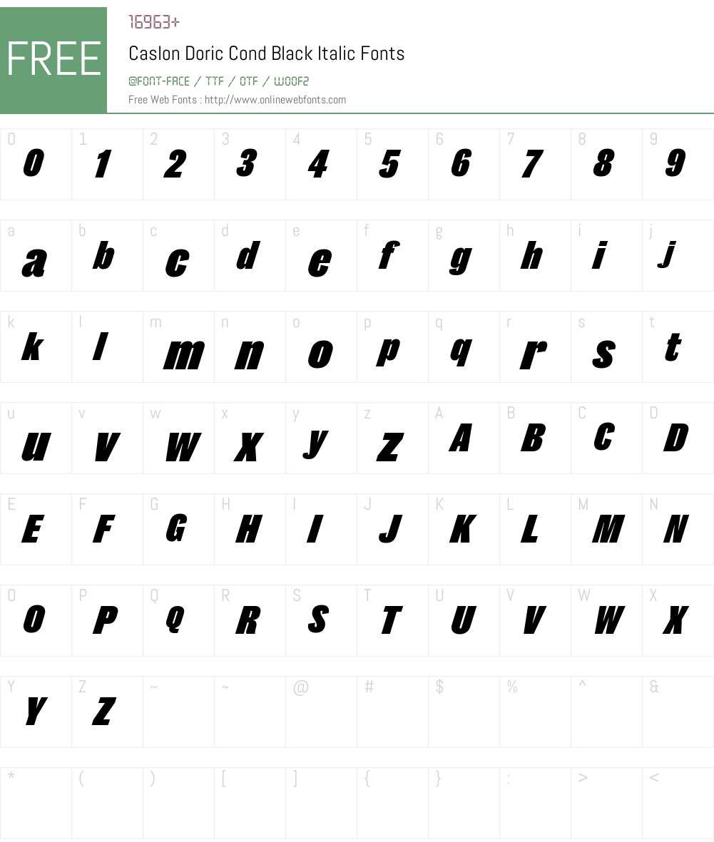 Caslon Doric Cond Black Font Screenshots
