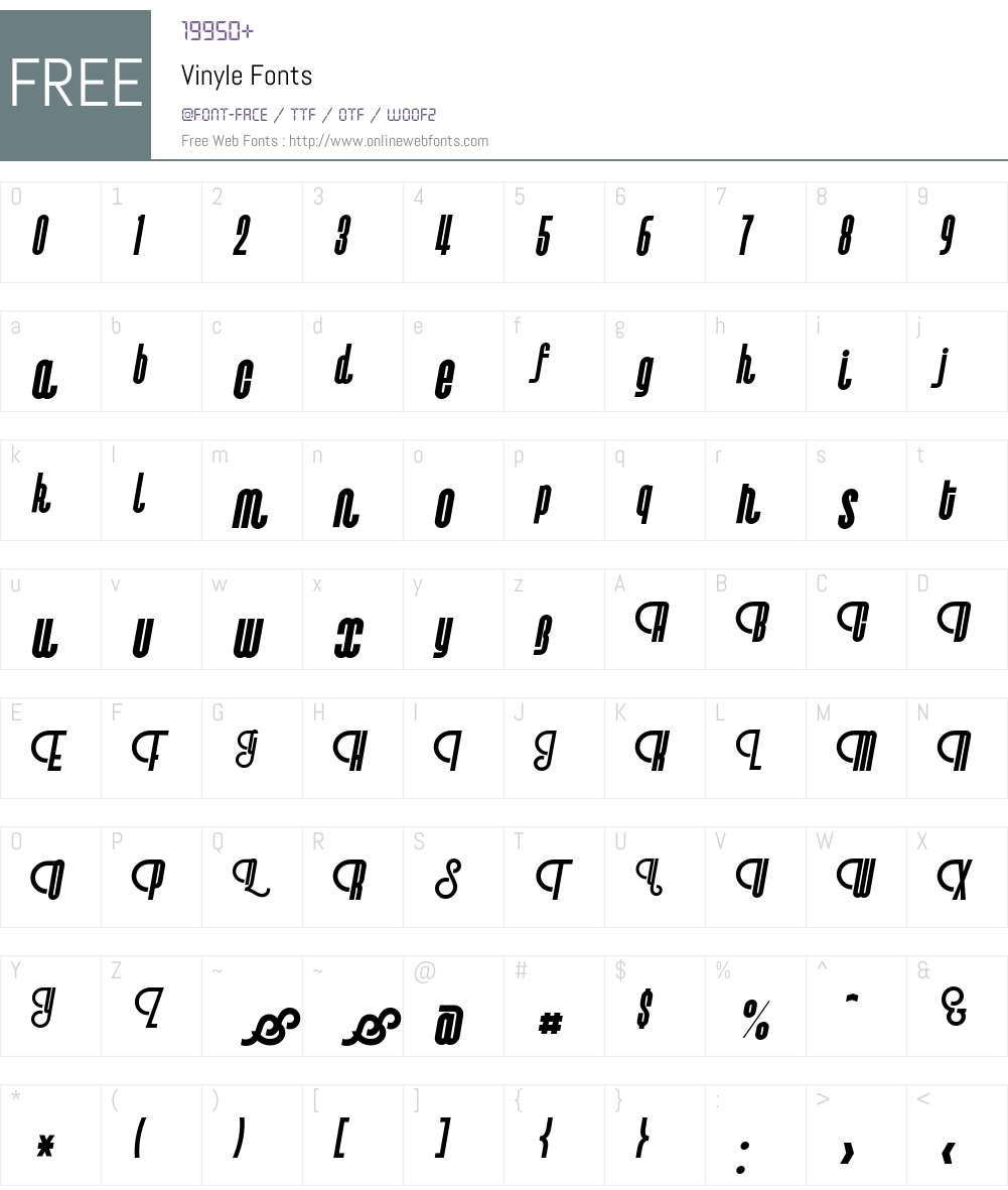 Vinyle Font Screenshots