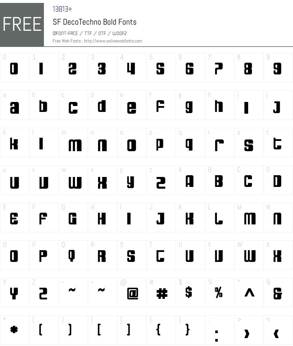 SF DecoTechno Font Screenshots