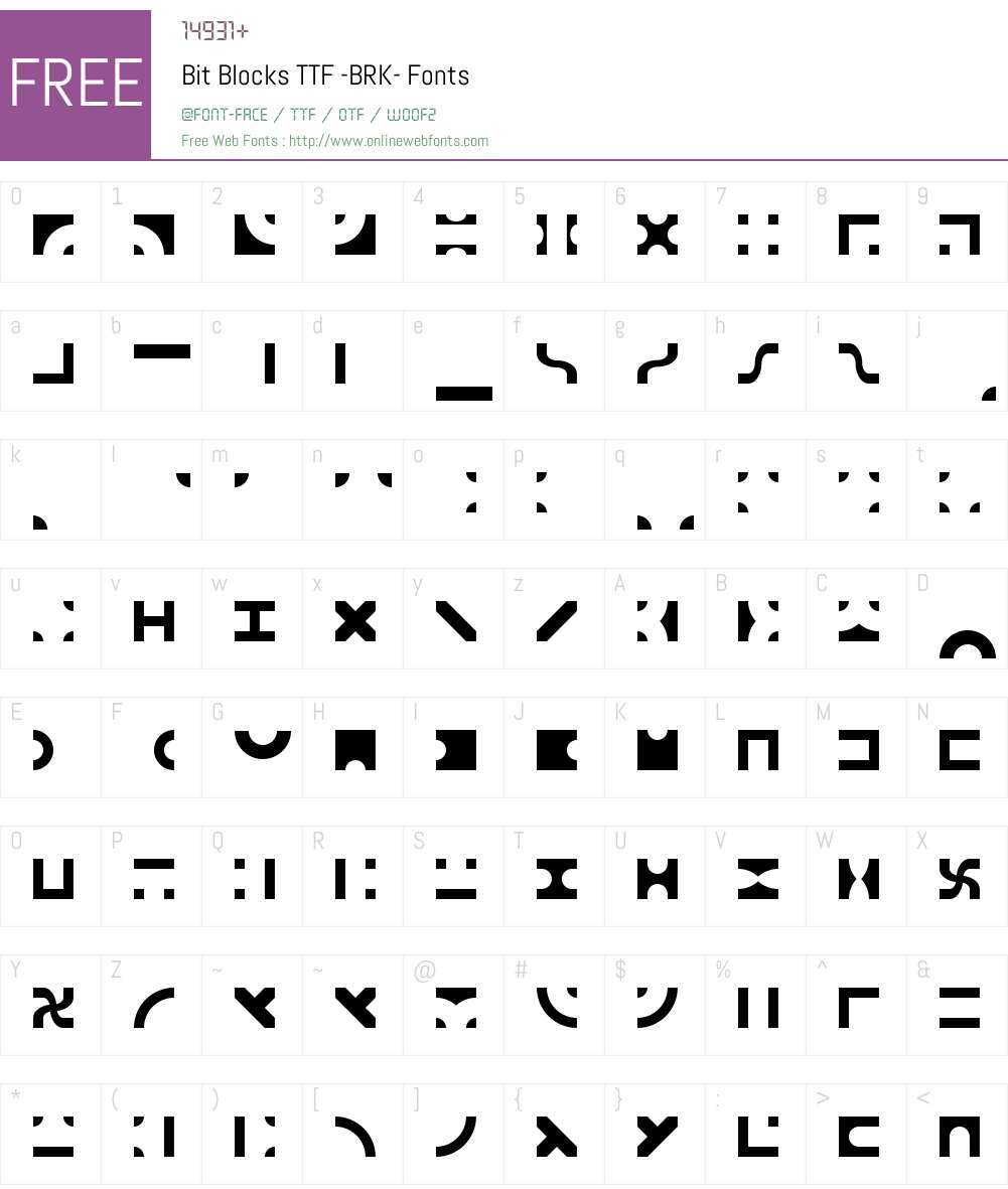 Bit Blocks TTF (BRK) Font Screenshots