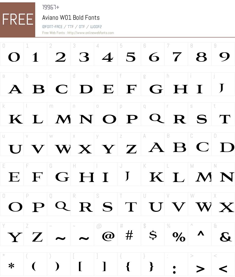 AvianoW01-Bold Font Screenshots
