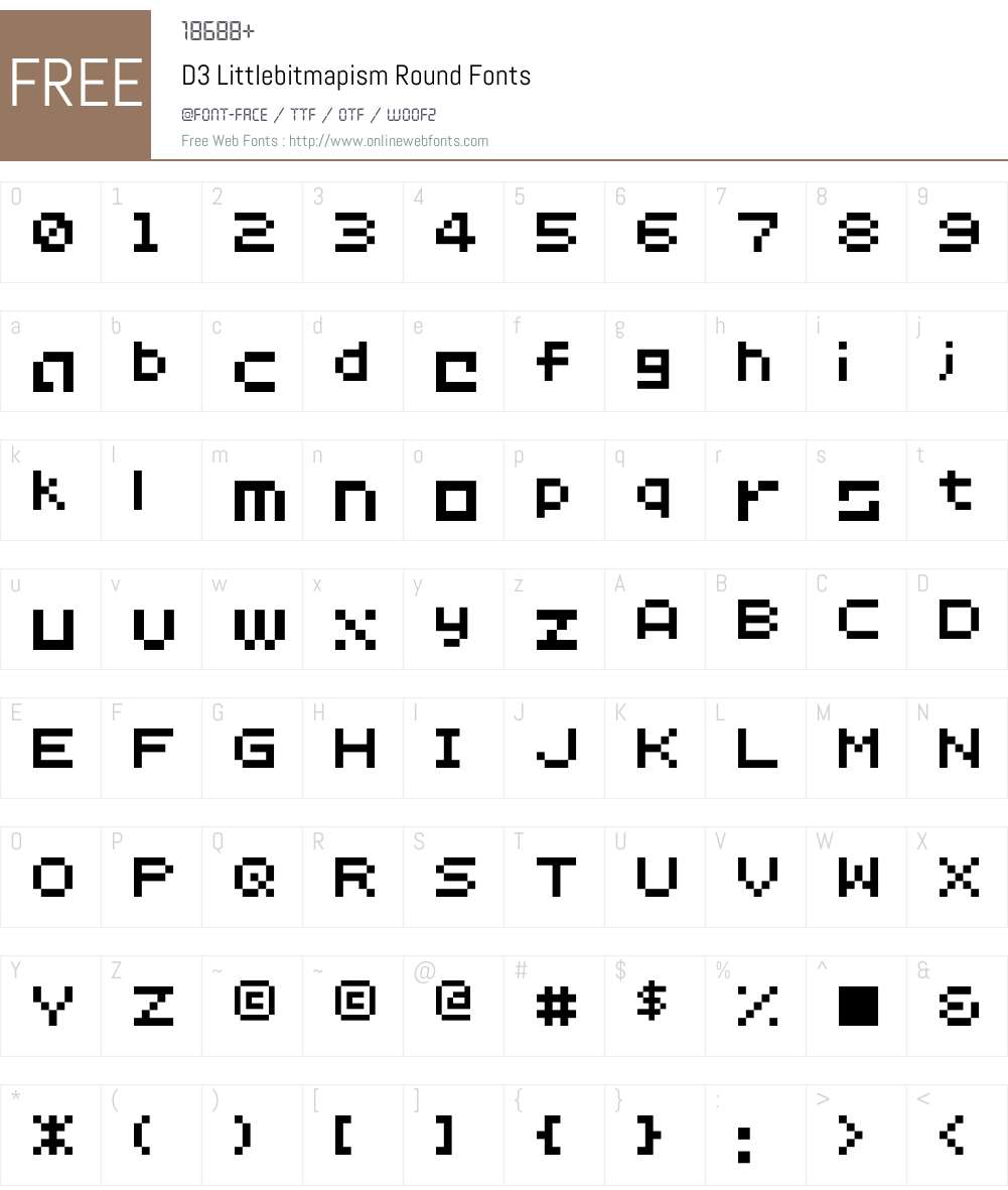D3 Littlebitmapism Round Font Screenshots