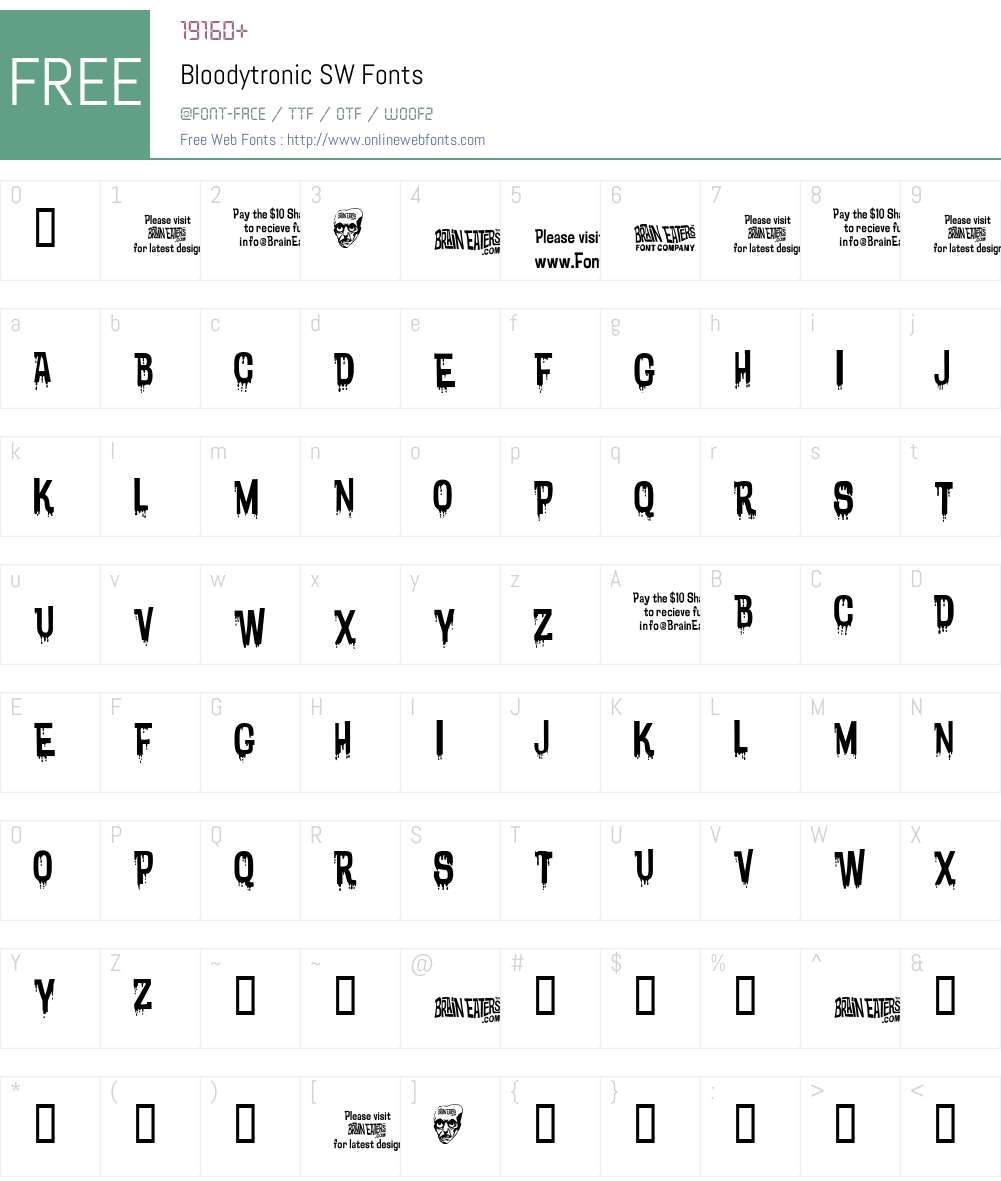 Bloodytronic Font Screenshots
