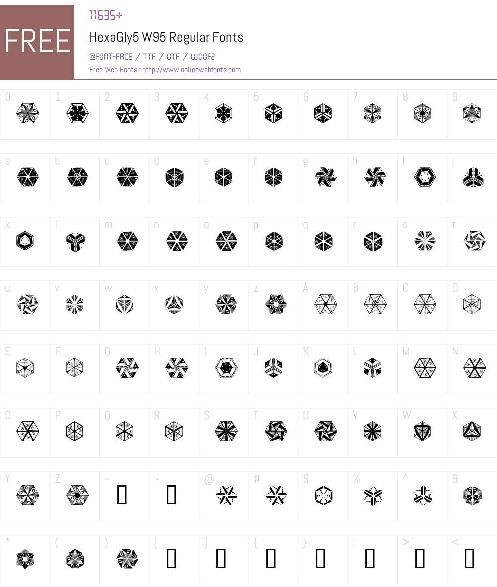 HexaGly5 Font Screenshots