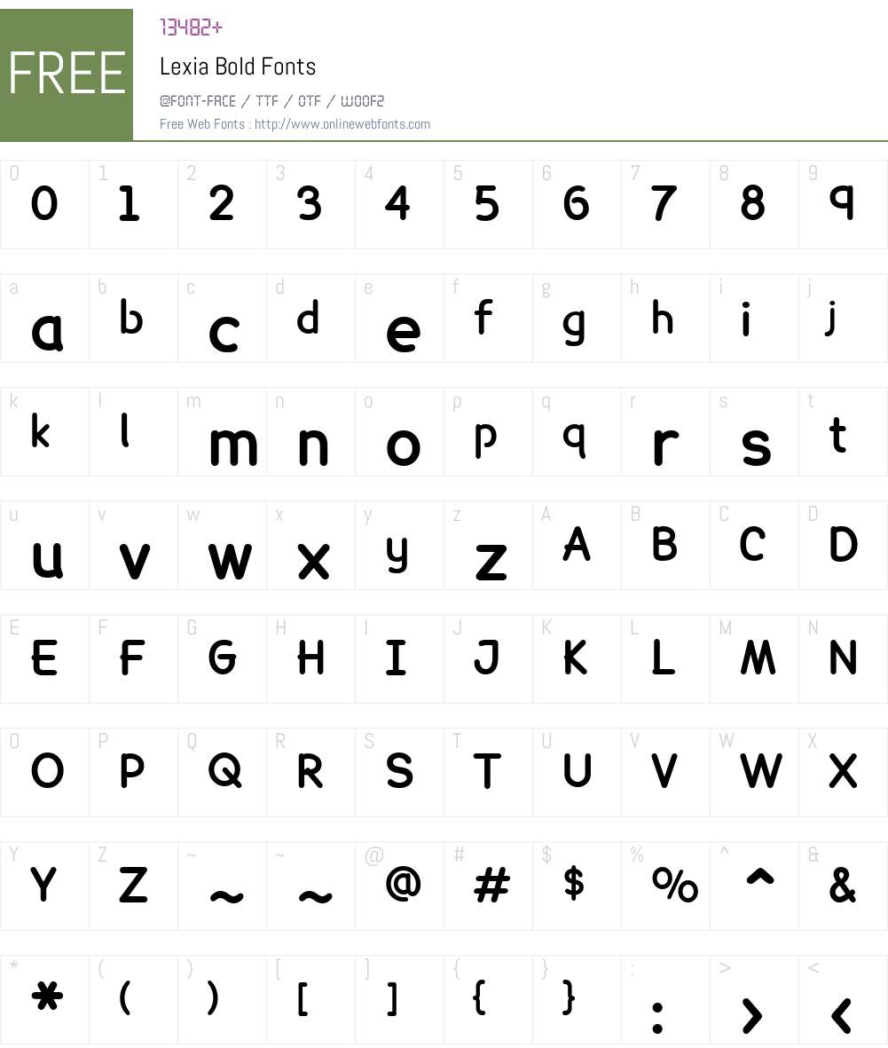 Lexia Font Screenshots