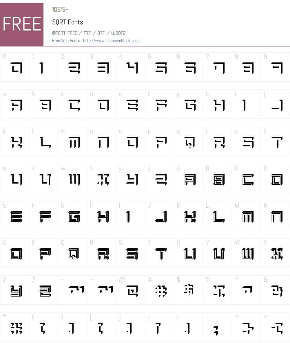 SQRT Font Screenshots