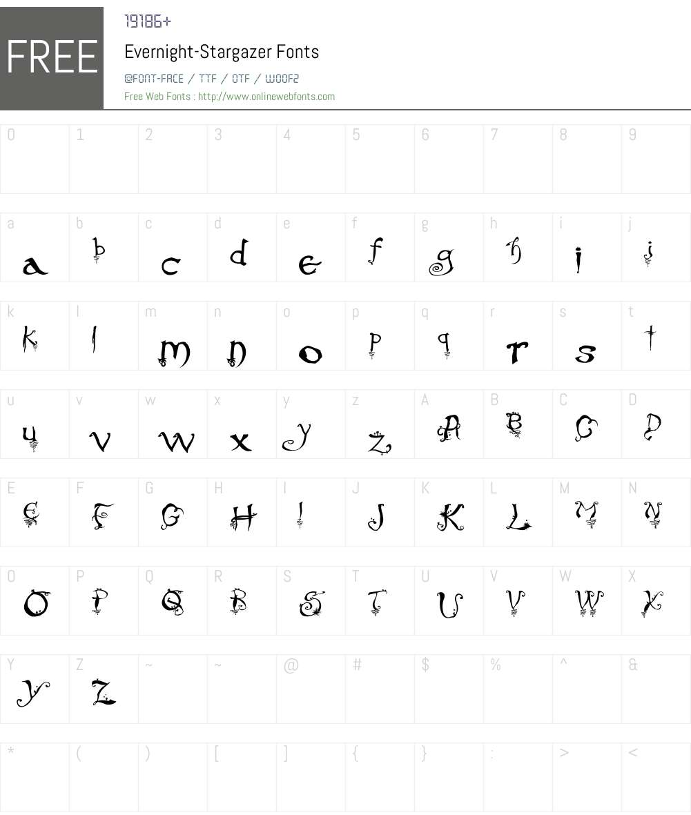 Evernight-Stargazer Font Screenshots