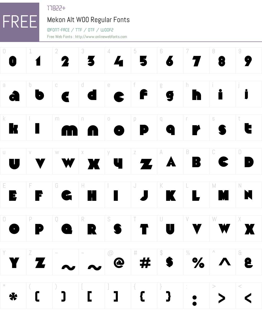 MekonAltW00-Regular Font Screenshots