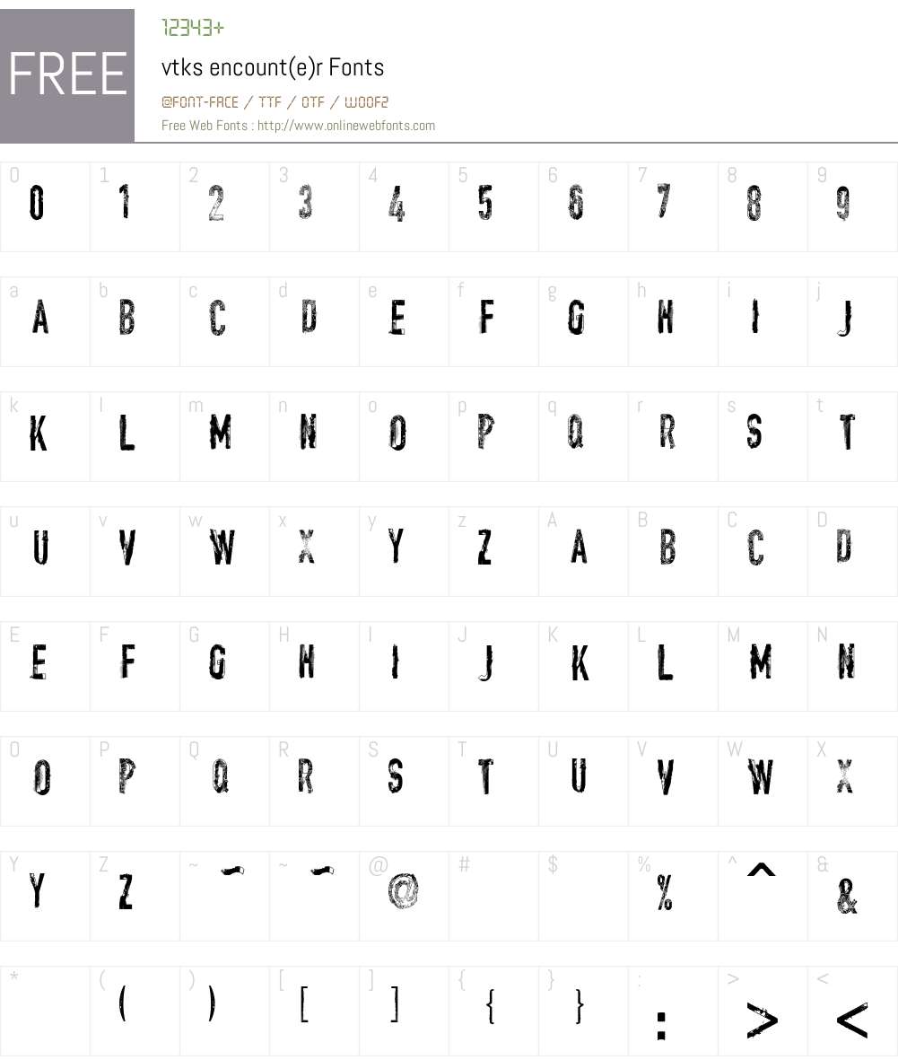 vtks encount(e)r Font Screenshots