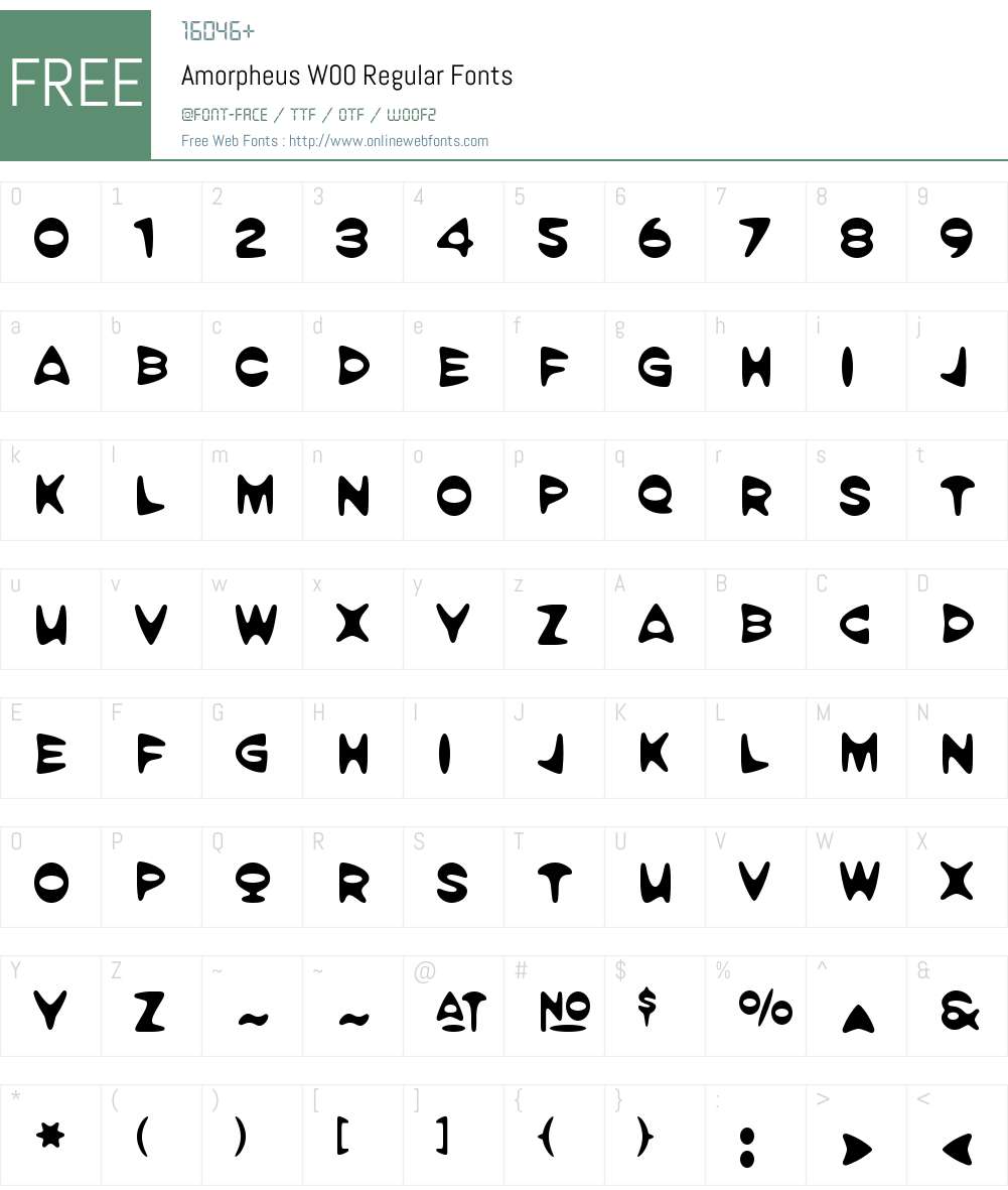 AmorpheusW00-Regular Font Screenshots