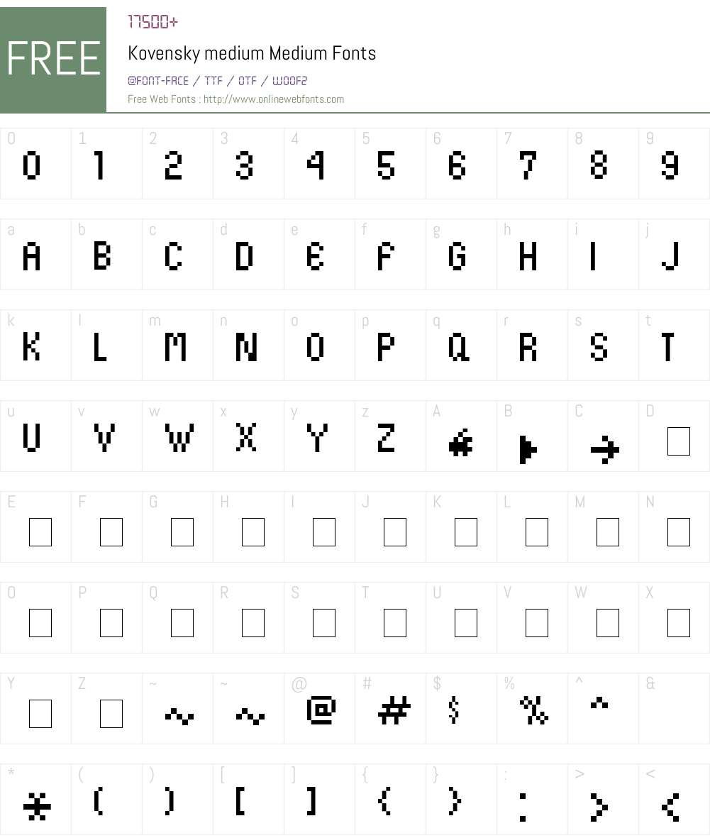 Kovensky-medium Font Screenshots