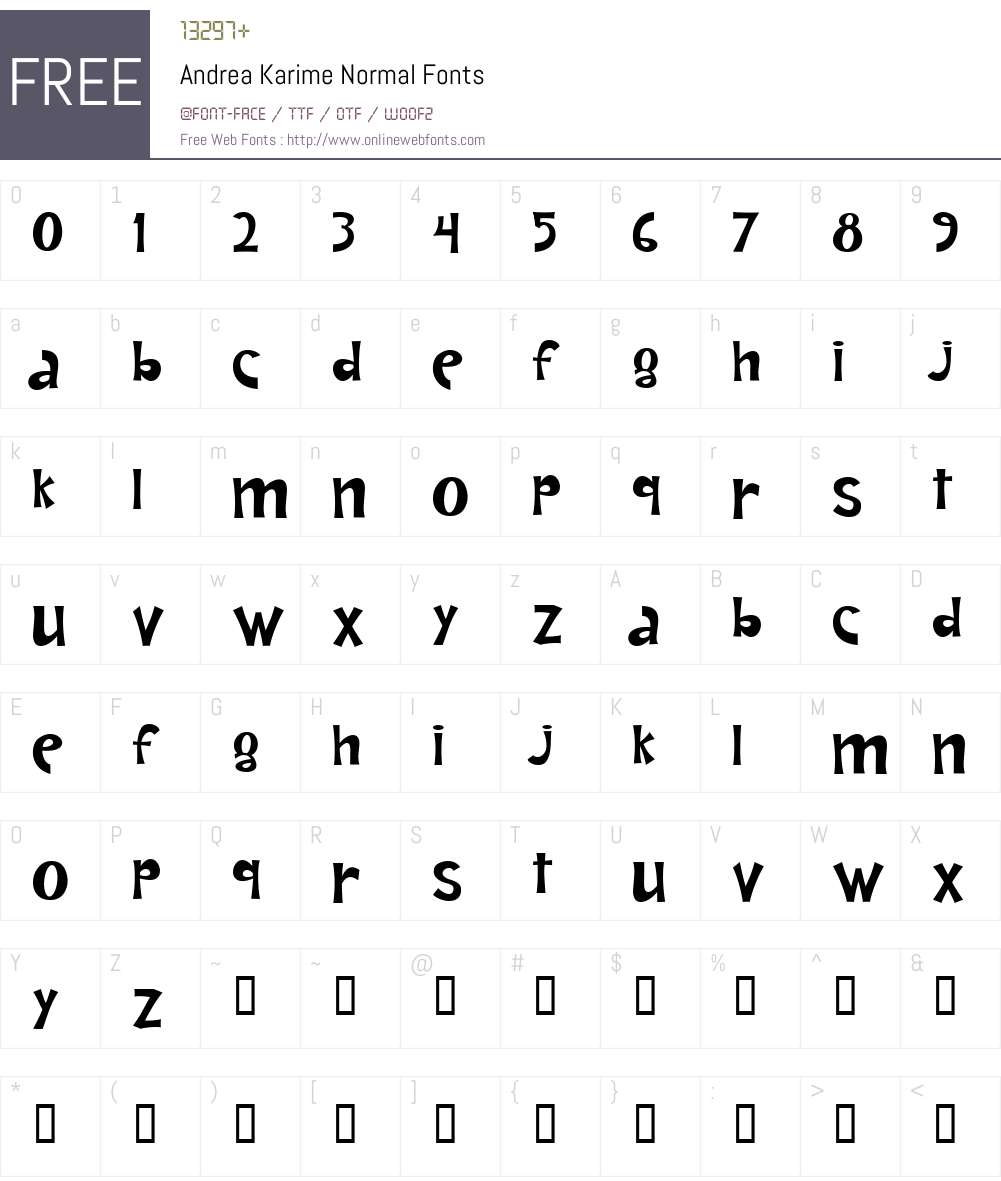 Andrea Karime Font Screenshots