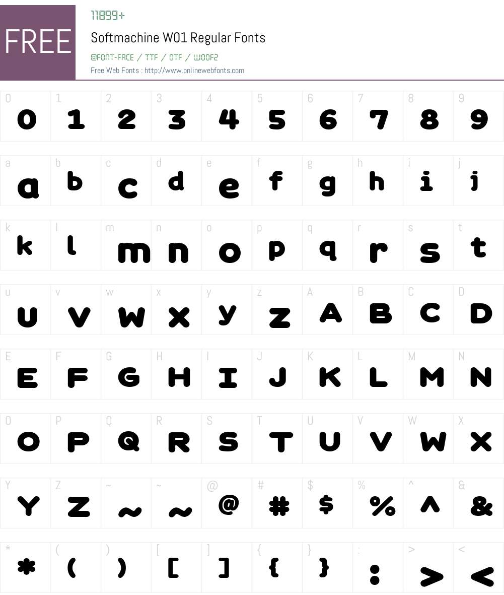 SoftmachineW01-Regular Font Screenshots