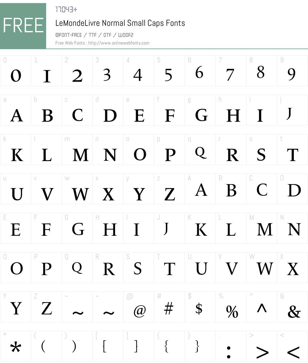 LeMondeLivre Font Screenshots
