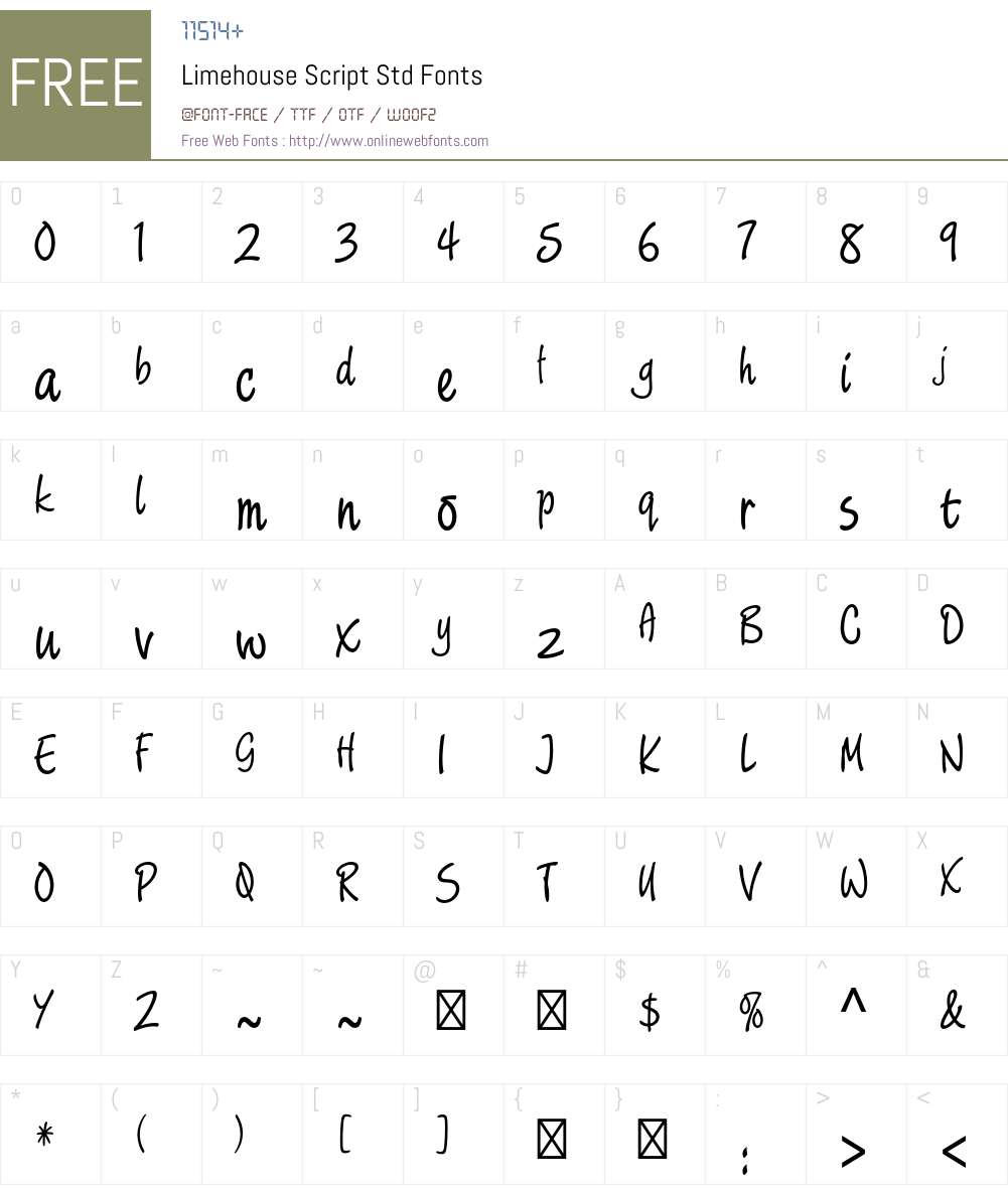 Limehouse Script Std Font Screenshots