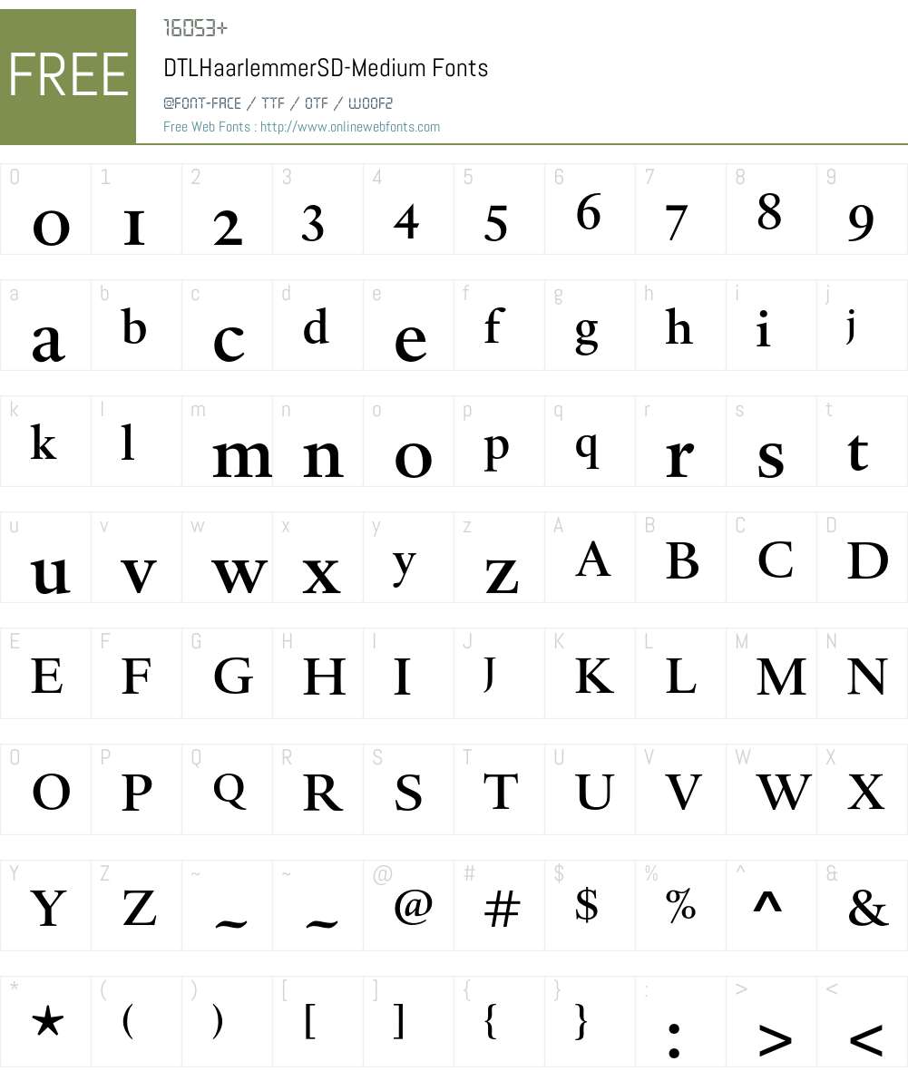 DTLHaarlemmerSD Font Screenshots