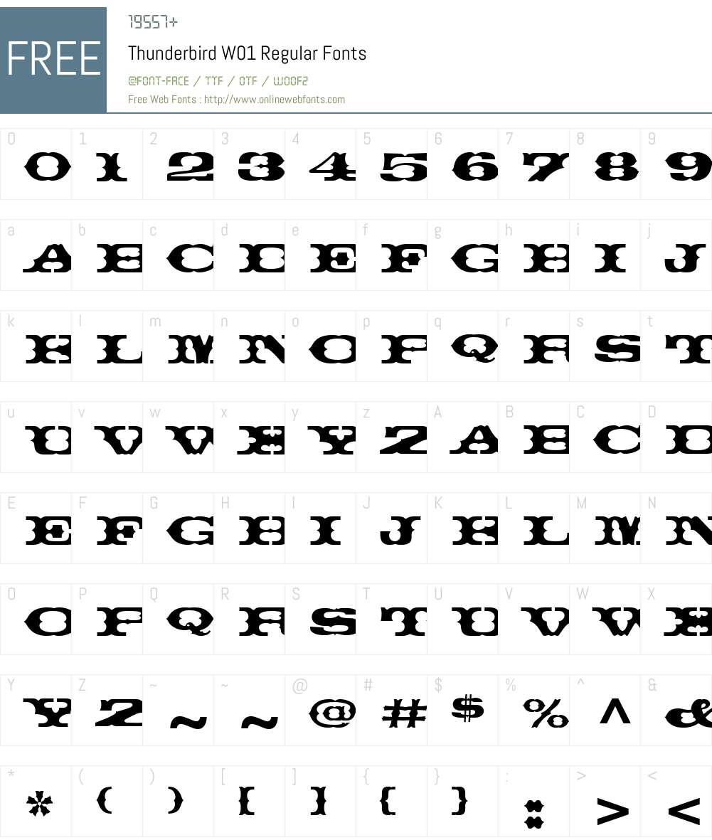 ThunderbirdW01-Regular Font Screenshots