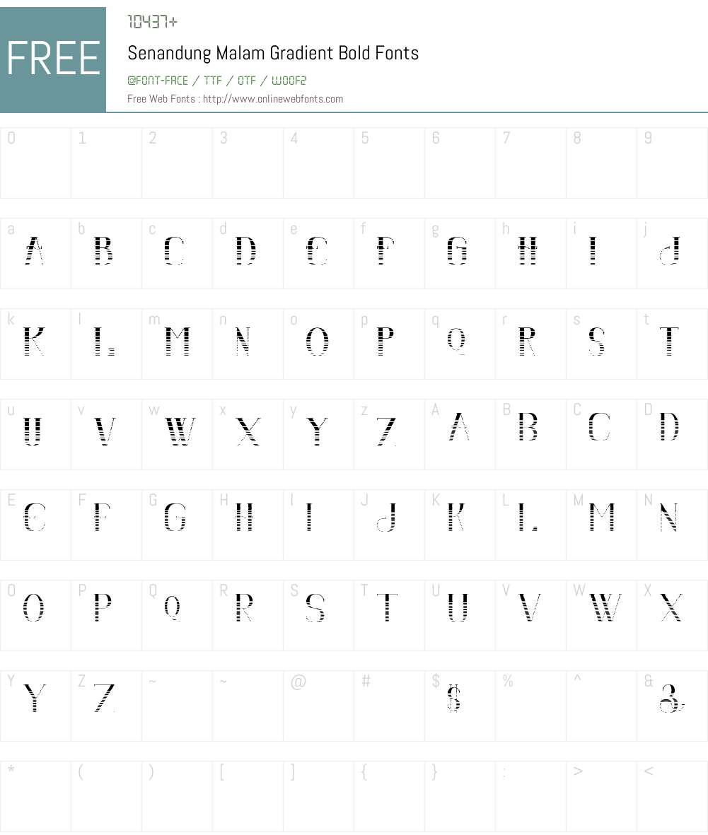 Senandung Malam Gradient Font Screenshots