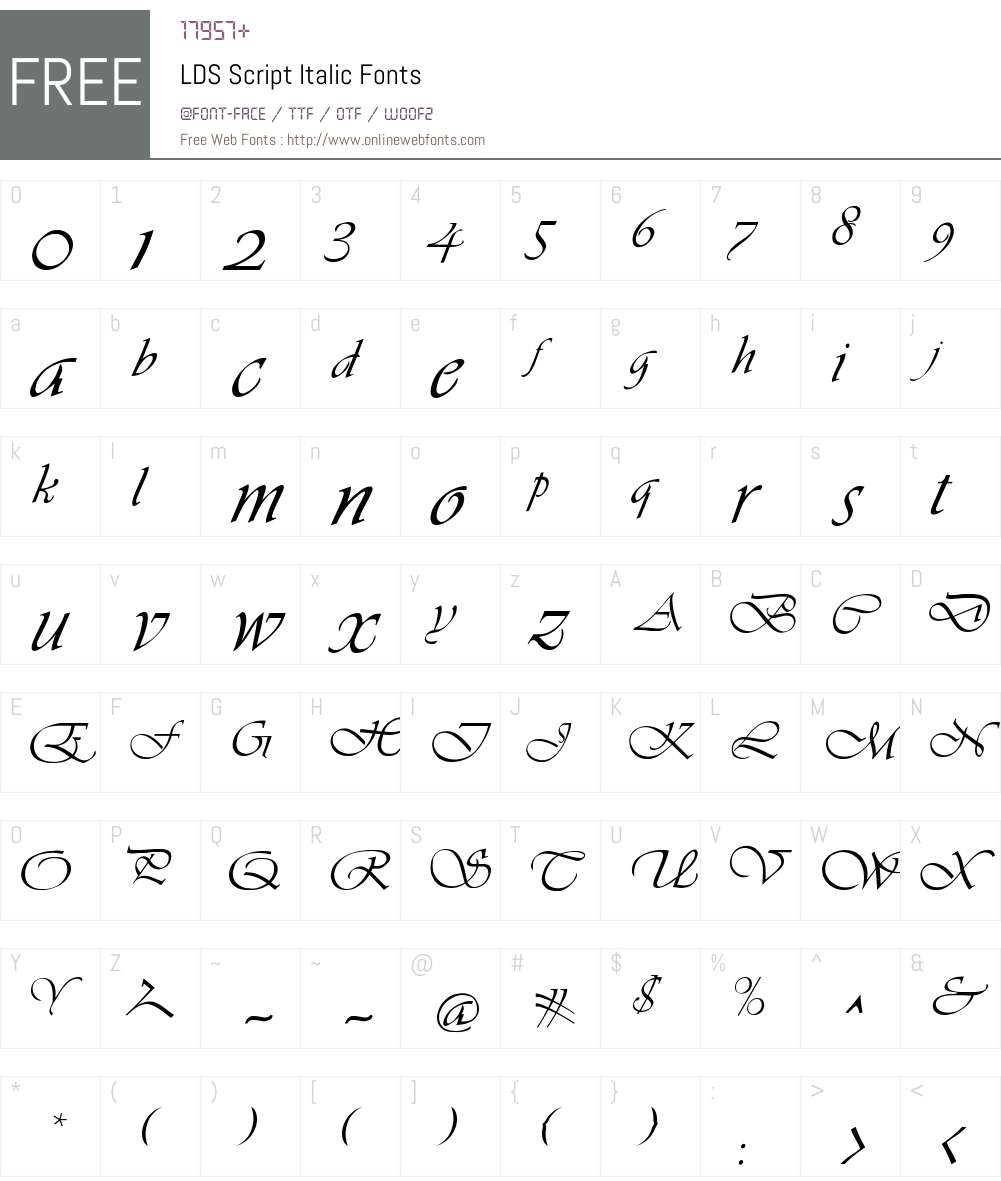 LDS Script Font Screenshots