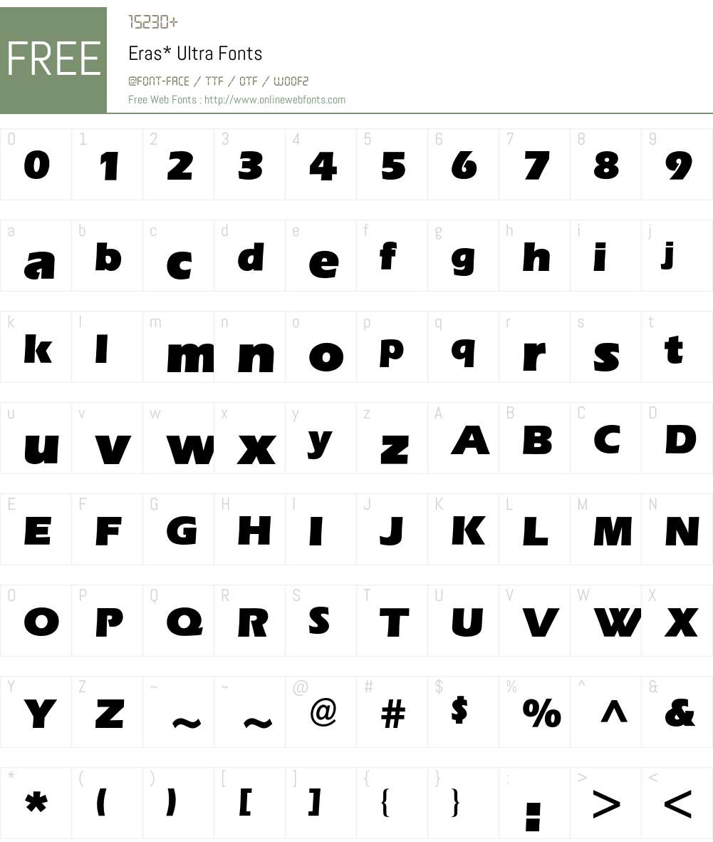 Eras BQ Font Screenshots