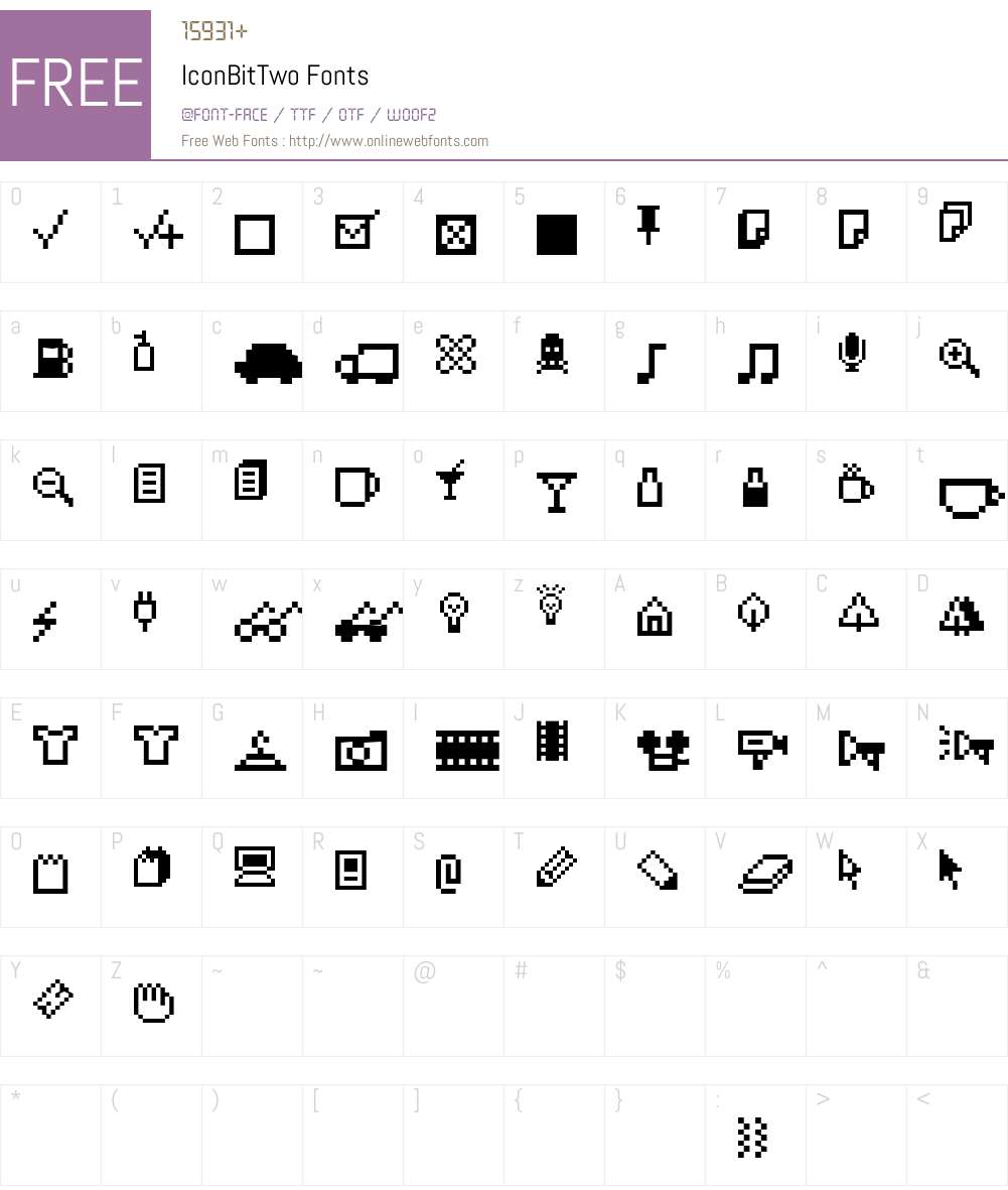 IconBit Font Screenshots