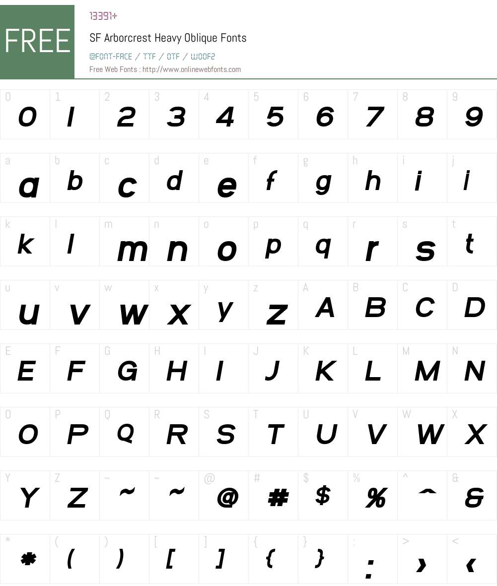 SF Arborcrest Heavy Font Screenshots