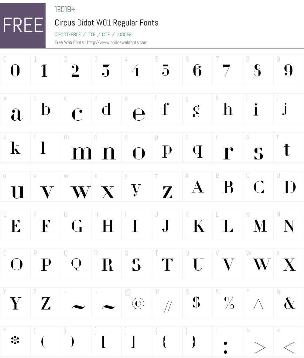 CircusDidotW01-Regular Font Screenshots