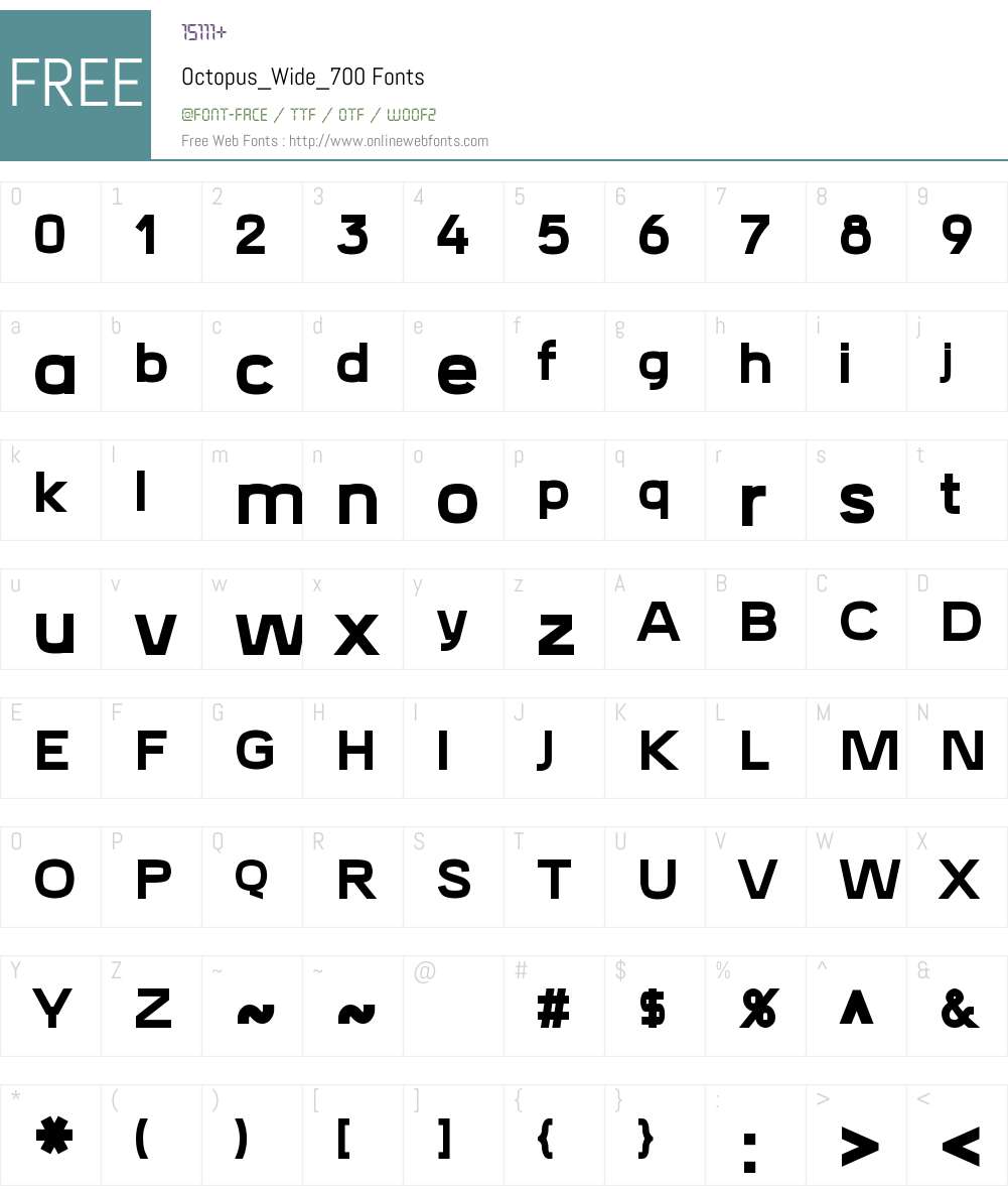 Octopus_Wide_700 Font Screenshots