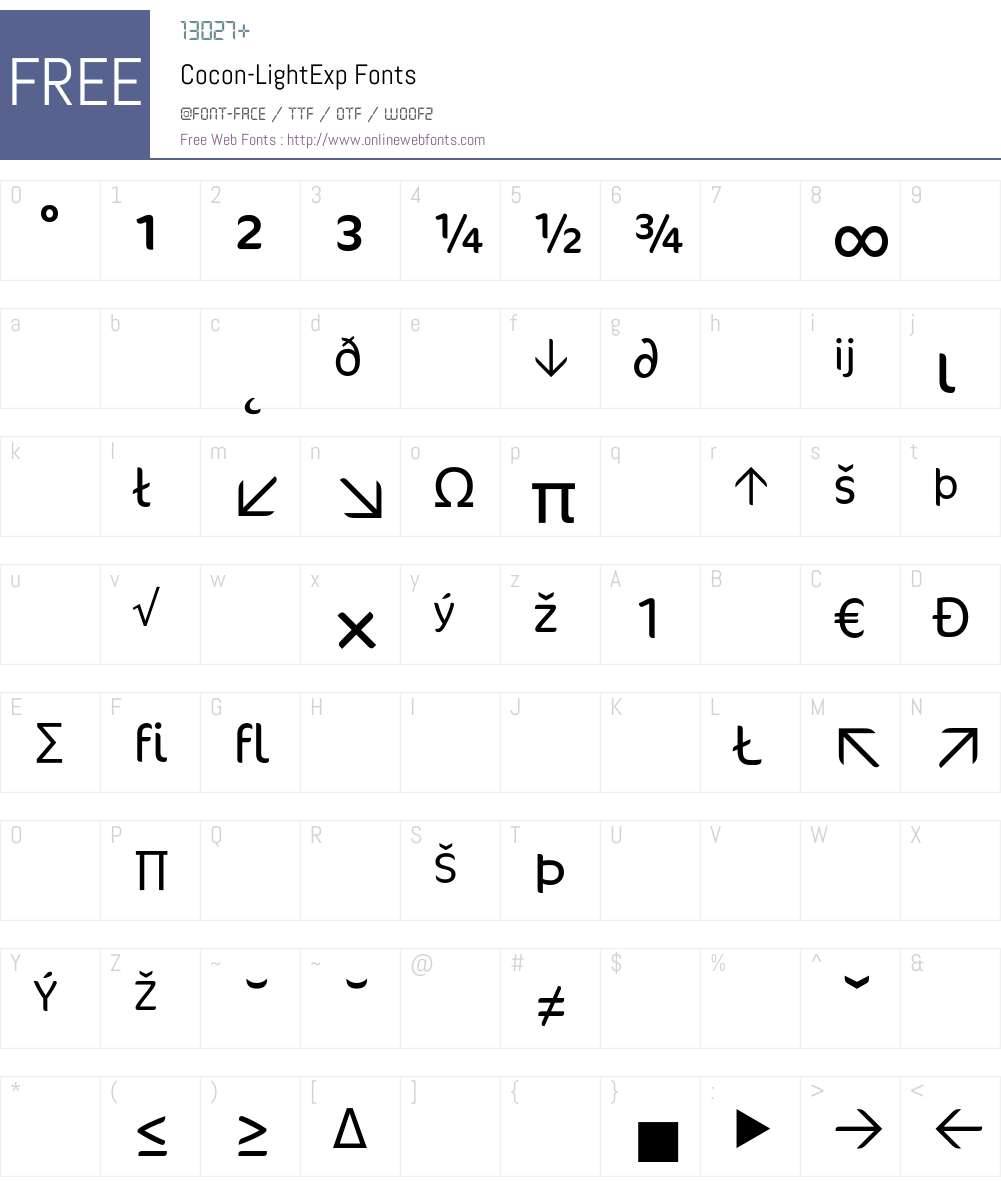 Cocon Font Screenshots