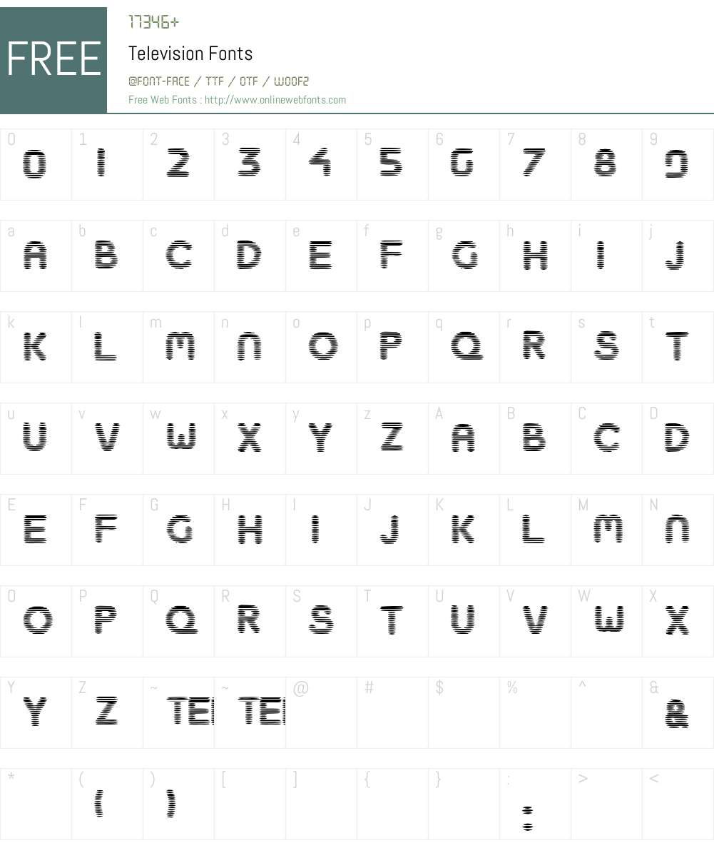 Television Font Screenshots