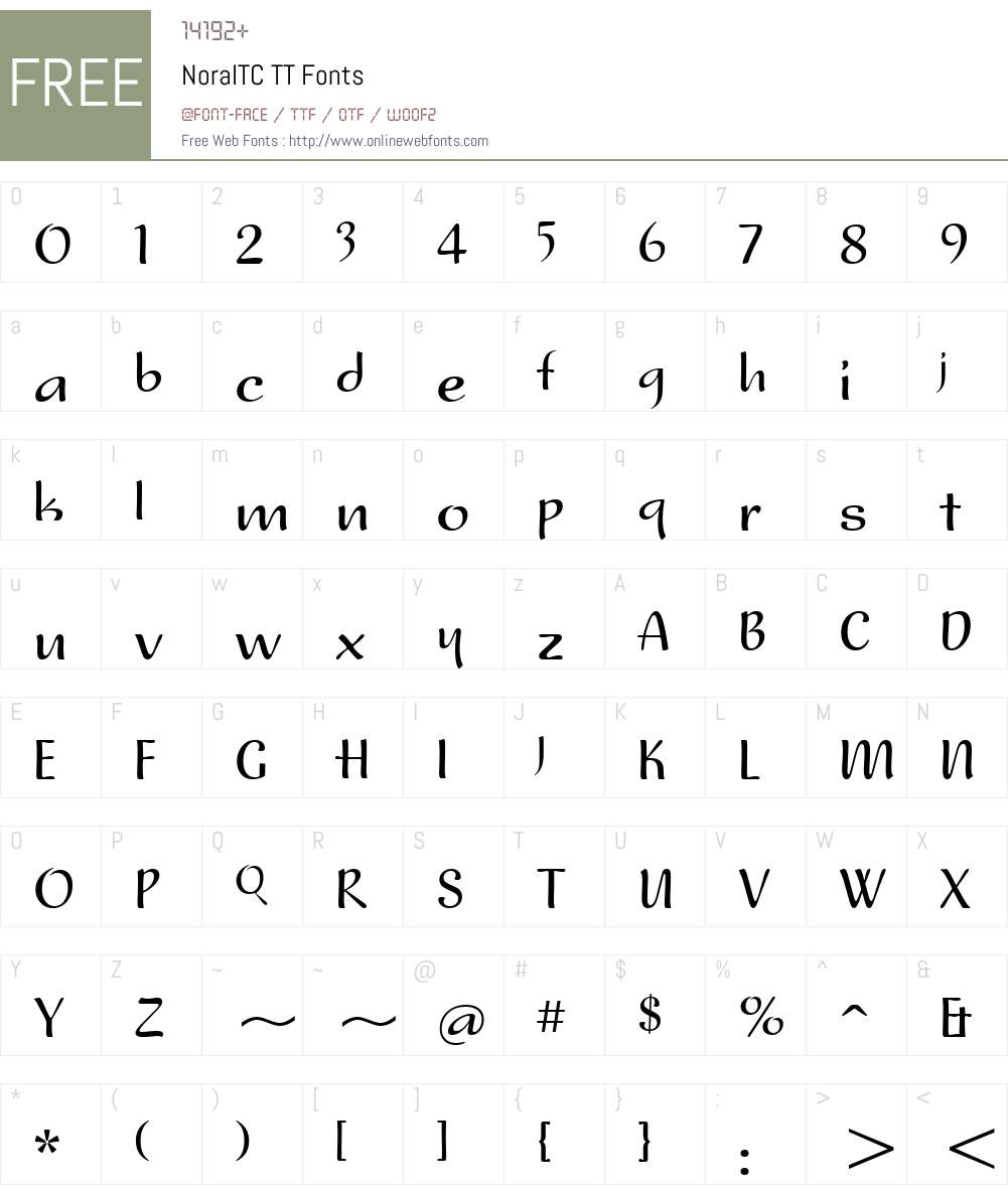 NoraITC TT Font Screenshots
