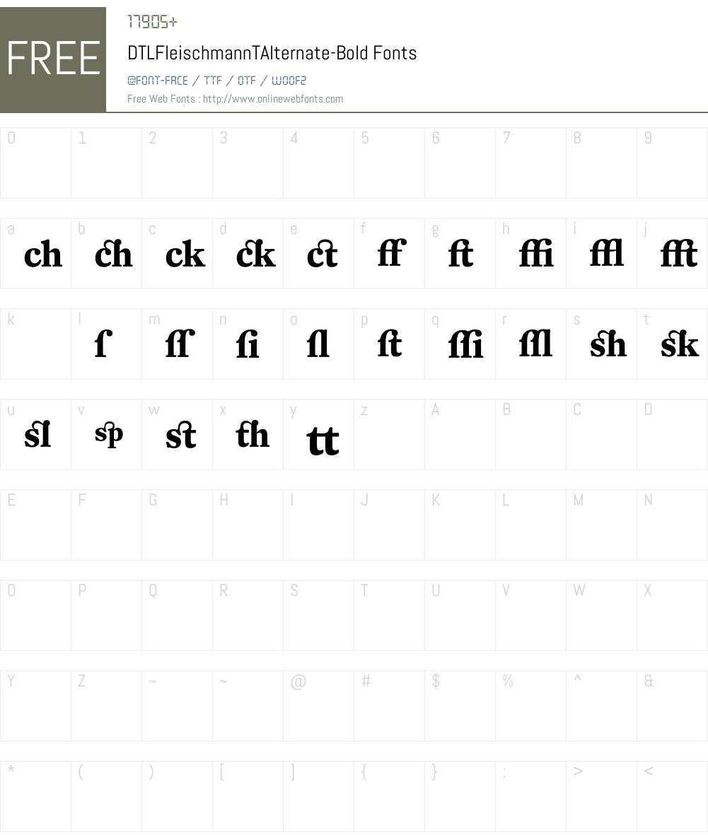 DTLFleischmannTAlternate Font Screenshots