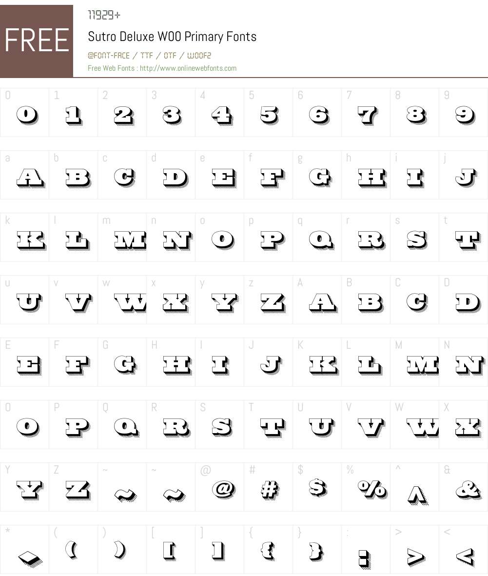Sutro Deluxe Font Screenshots