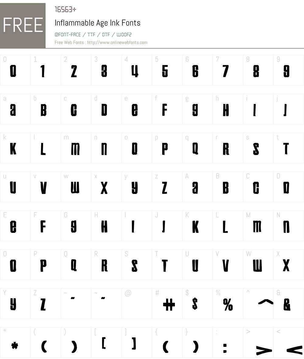 Inflammable Age Ink Font Screenshots
