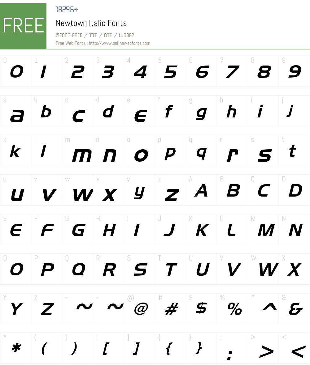 Newtown Font Screenshots