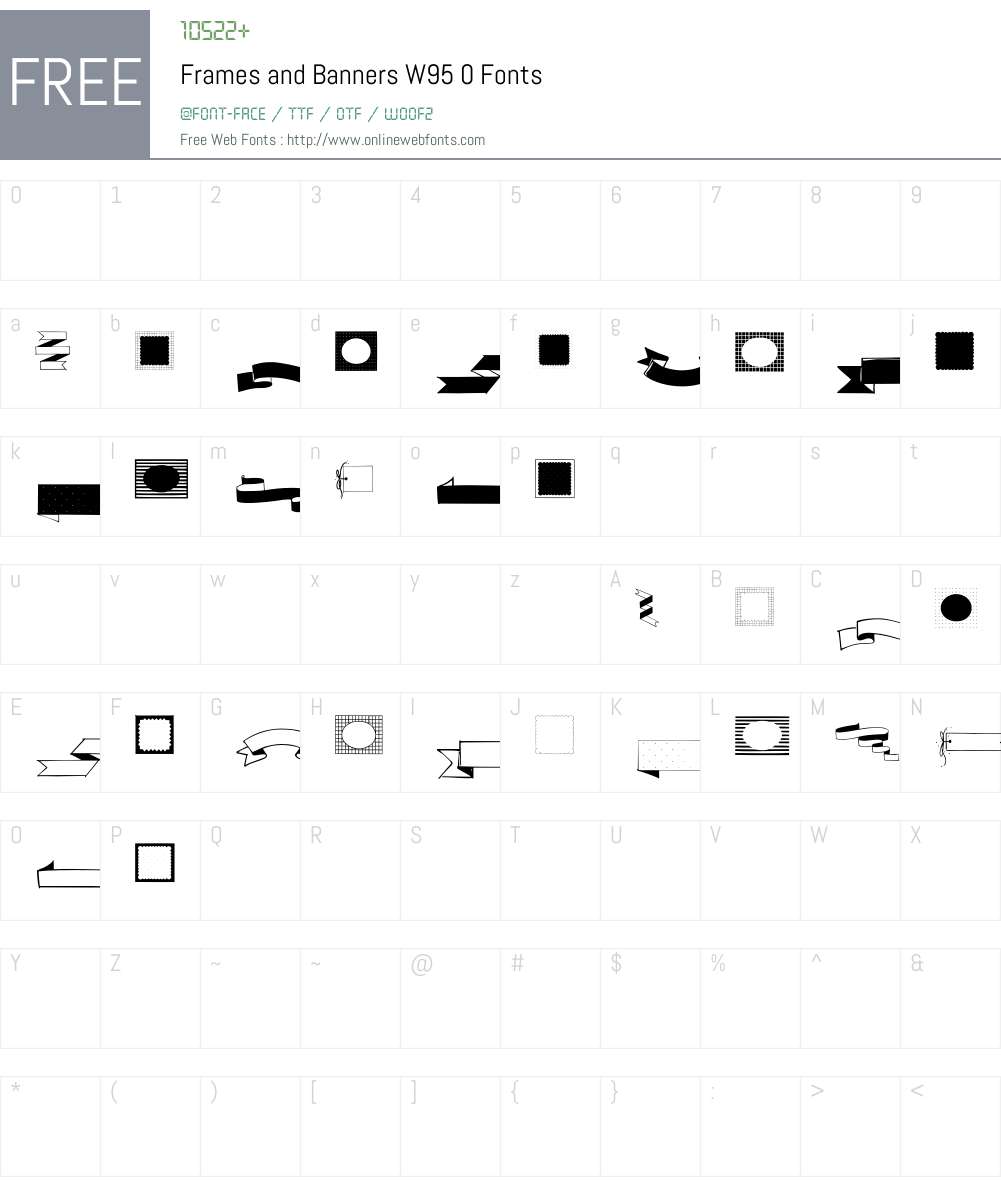 FramesandBannersW95-0 Font Screenshots