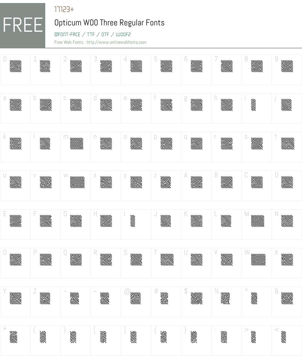 OpticumW00-ThreeRegular Font Screenshots