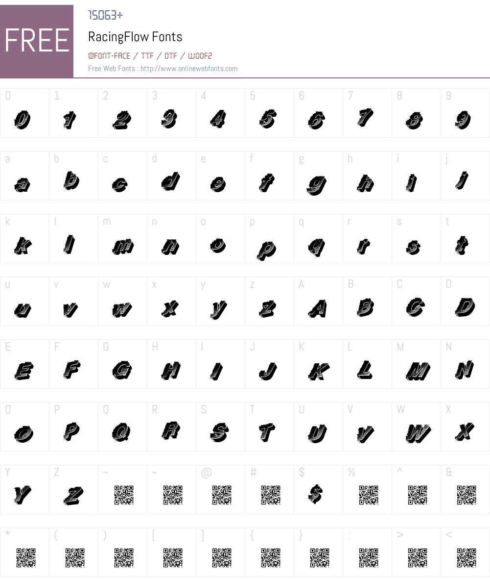 RacingFlow Font Screenshots